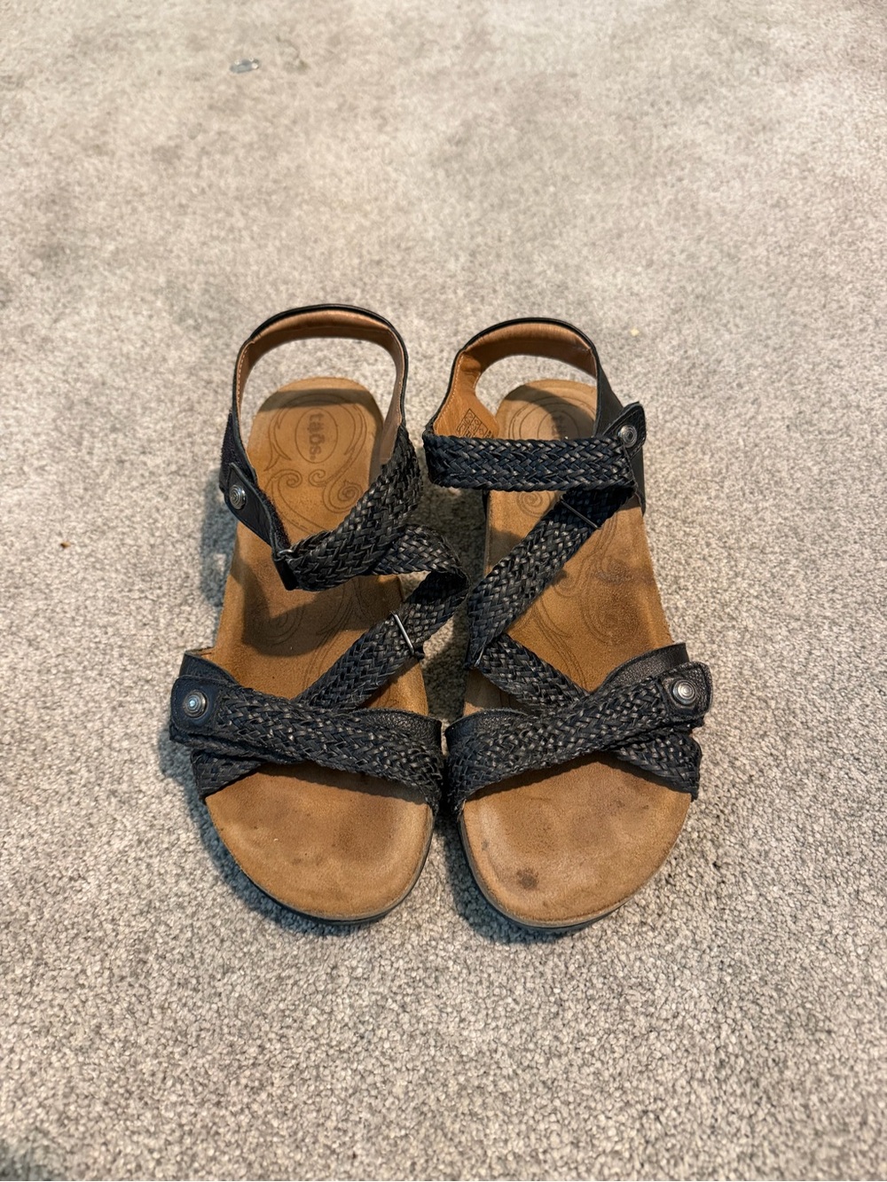 Taos Footwear Black Braided Strappy Women's Sandals